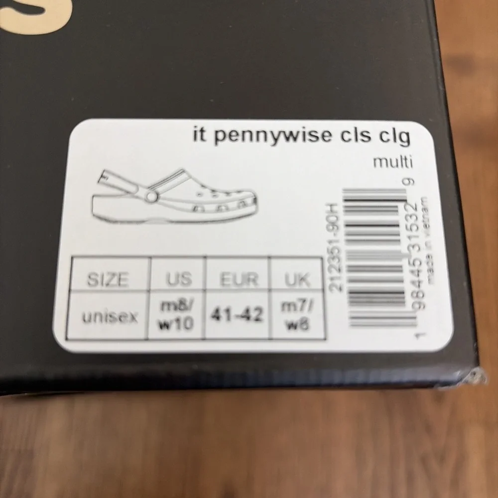 Crocs Pennywise IT Chapter 2 Classic Clog Adult Men's Size 8 / Women's Size 10